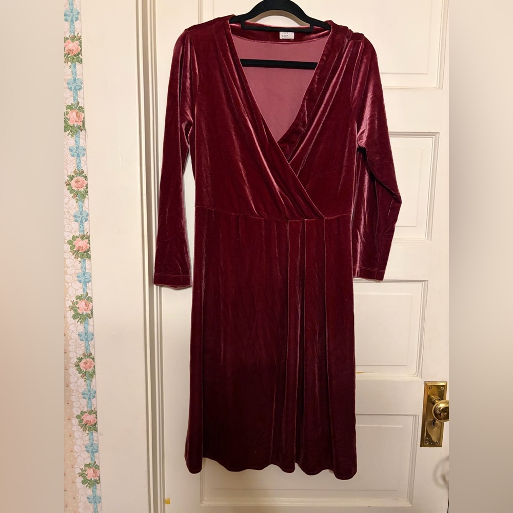 a new day Velvet Dress in Burgundy